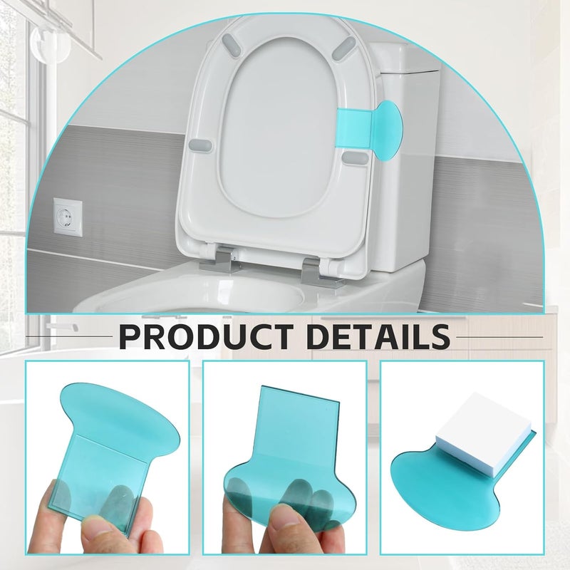 Gallipower 8Pcs Toilet Lid Lifter,Toilet Seat Lifter Tab,Toilet Cover Handle to Lift,Seat Holder Lift Tools,Toilet Seat Holder Clip,Seat Cover Lifter Bathroom Accessories for Office,Home,Hotel(White,Green) - Image 3